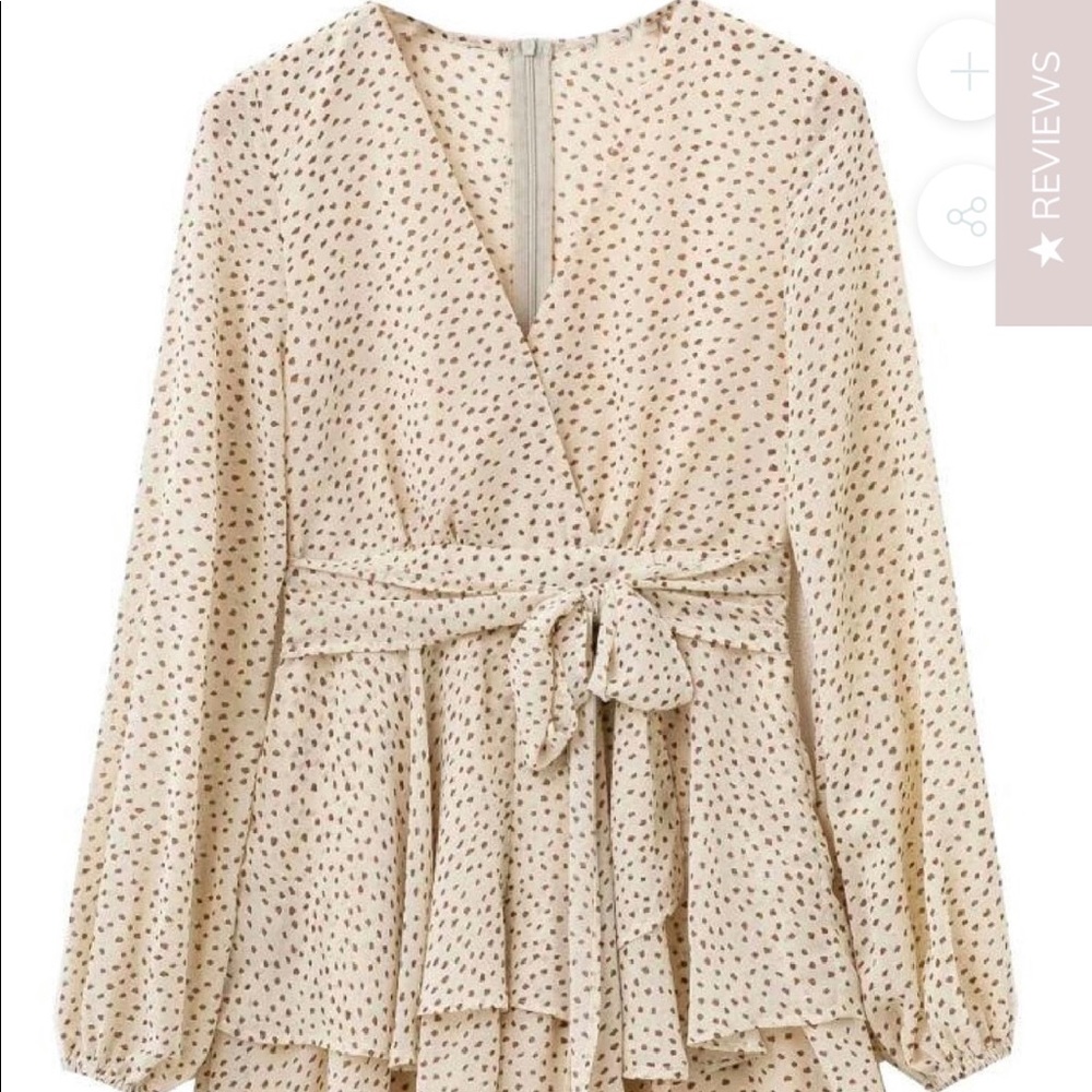 'FALLYN' DOTTED PRINT FRILLED WRAP ROMPER